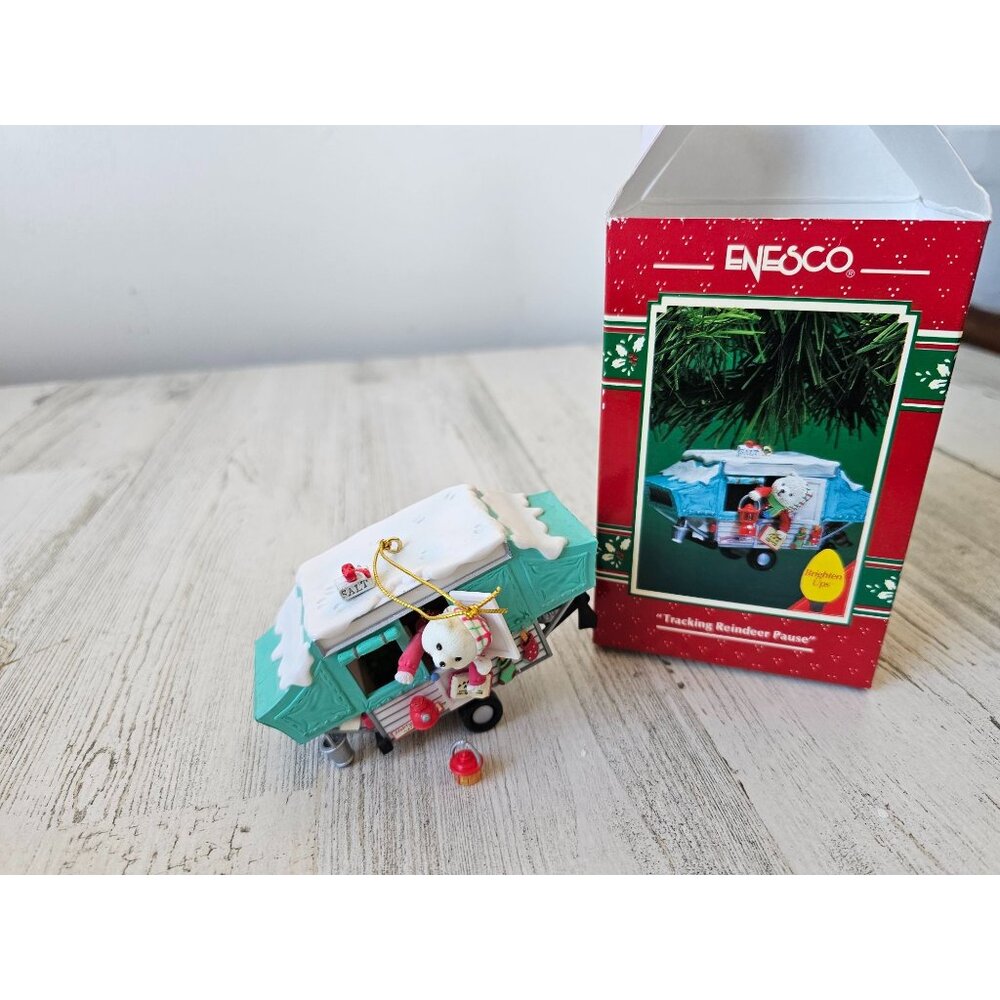 Enesco tracking reindeer pause As is trailer camping vintage‎ 1996 173789